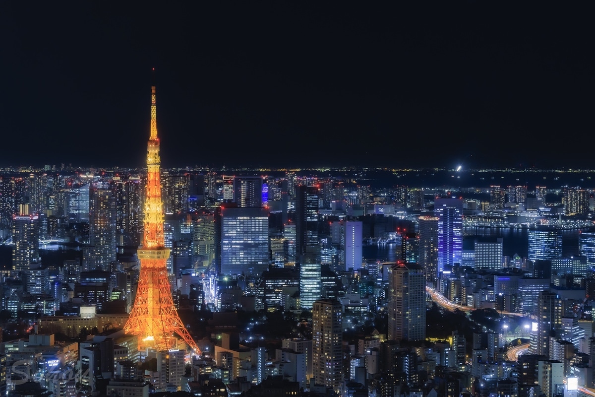 六本木ヒルズからの東京タワー夜景