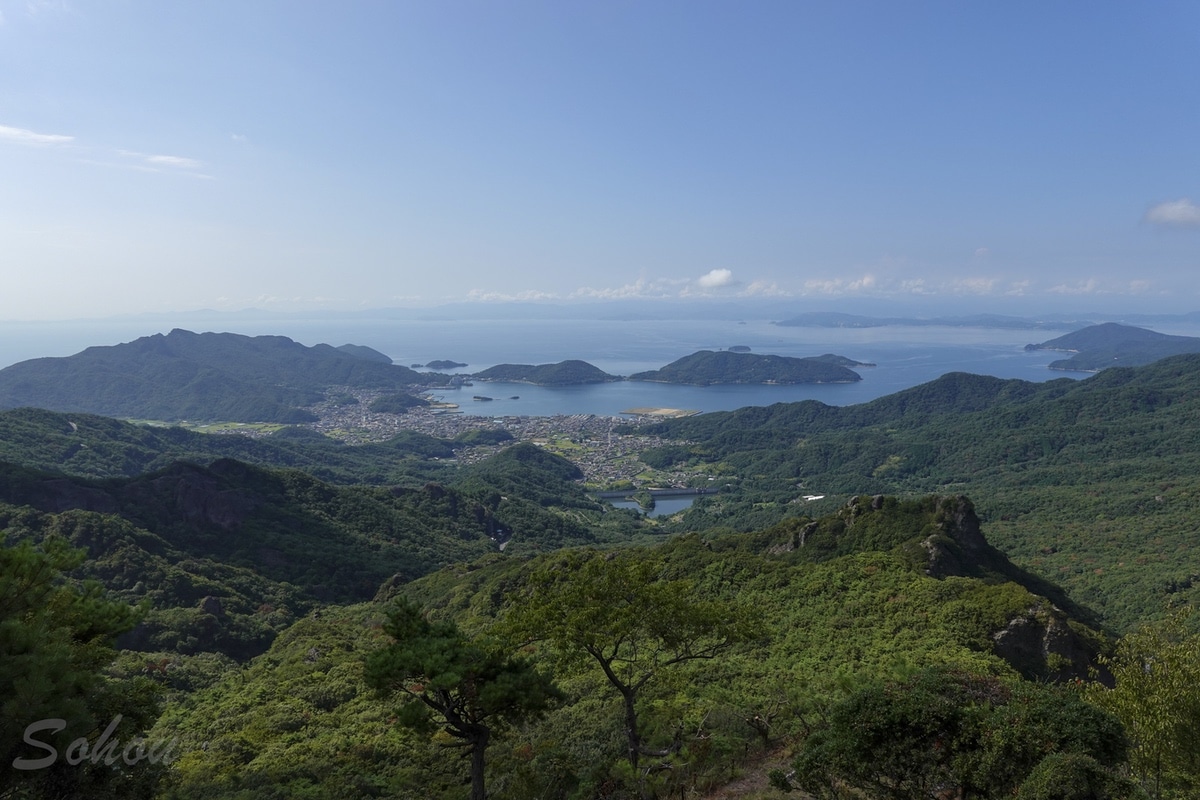 寒霞渓からの瀬戸内海の景色